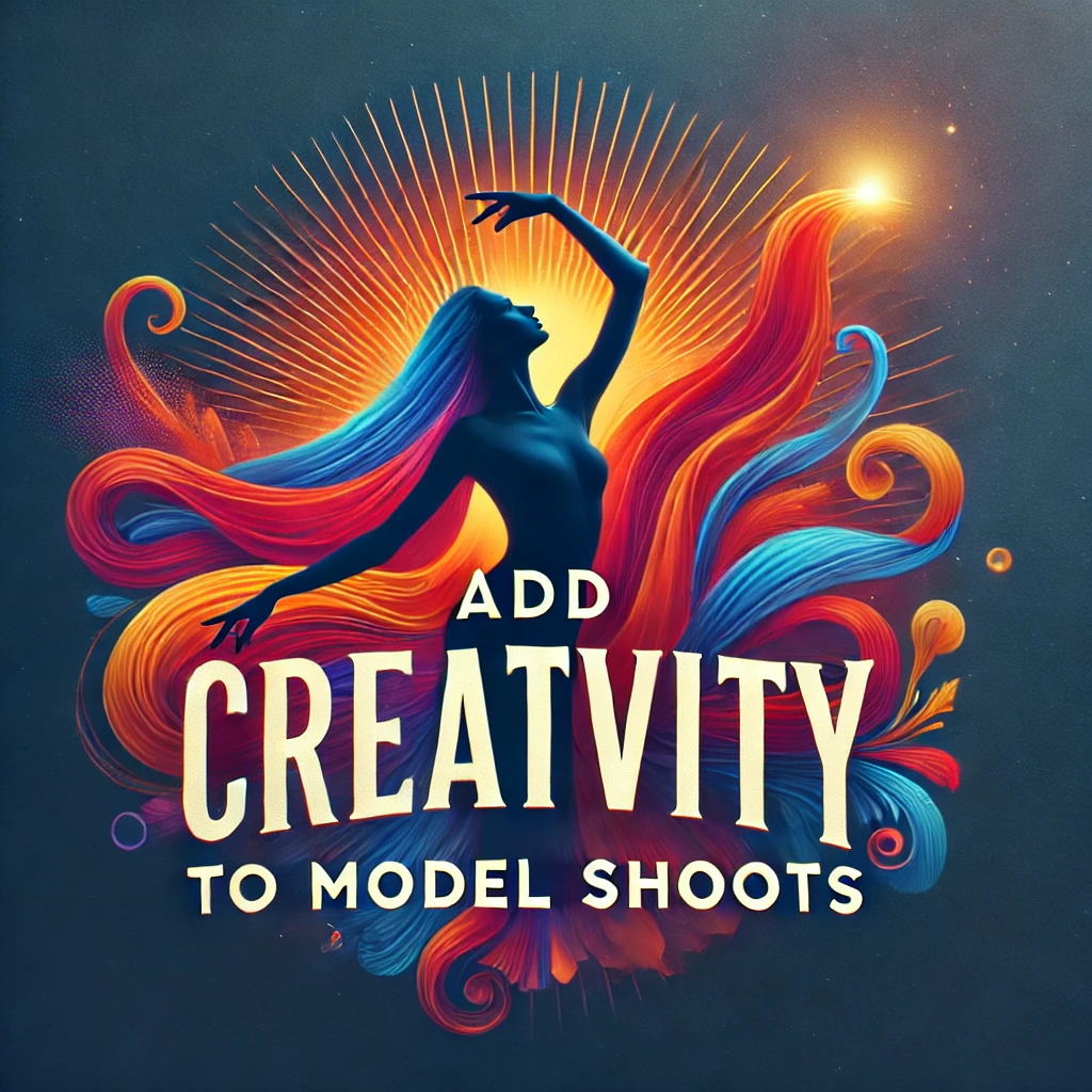 A visually striking and artistic thumbnail for an article about adding creativity to model shoot concepts.