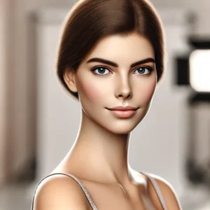 A professional and visually appealing illustration of the 'Classic Headshot Pose' for model portfolio photography.