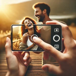 A visually engaging thumbnail featuring a candid photography moment. The image should capture a photographer taking a natural, unscripted photo.