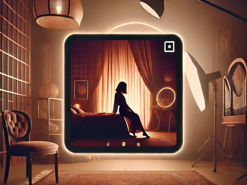 A visually stunning thumbnail featuring best lightning technique for intimate and moody boudoir photography setup. The scene is softly lit with warm, directional lighting.