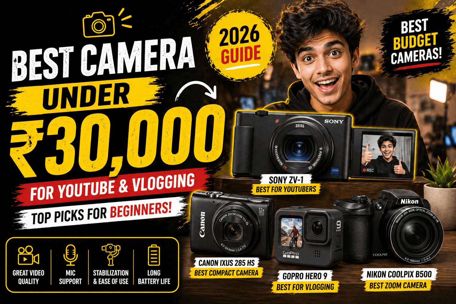 Best Camera Under ₹30000 for YouTube & Vlogging (2026 Guide)