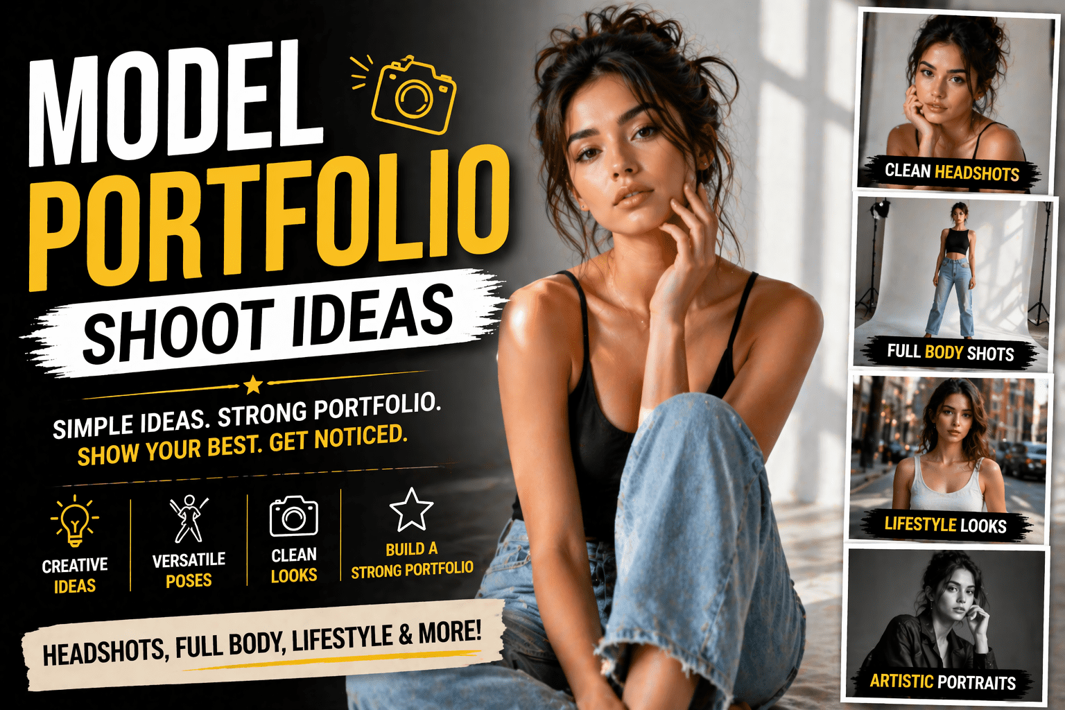 15 Model Portfolio Shoot Ideas: Simple & Stunning Looks