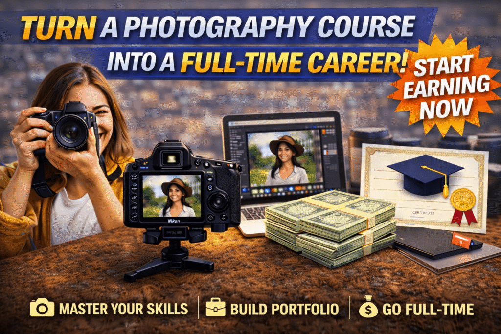 turn photography course into career