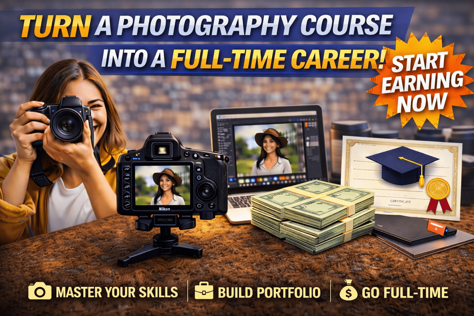 turn photography course into career