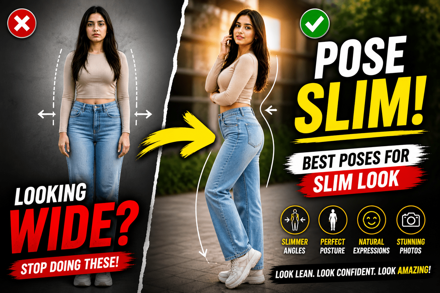 25 Best Poses for Slim Look in Photos