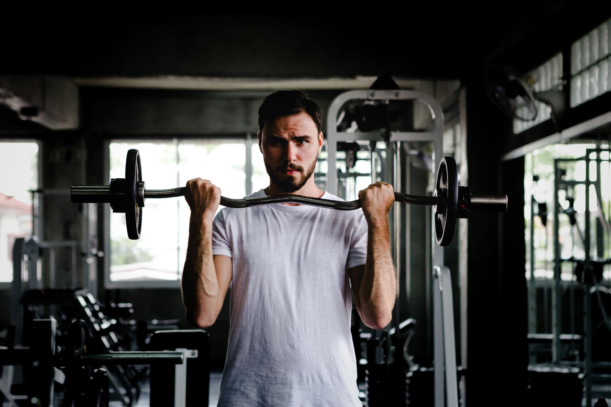 Dumbbell Curl Pose - best gym photography poses