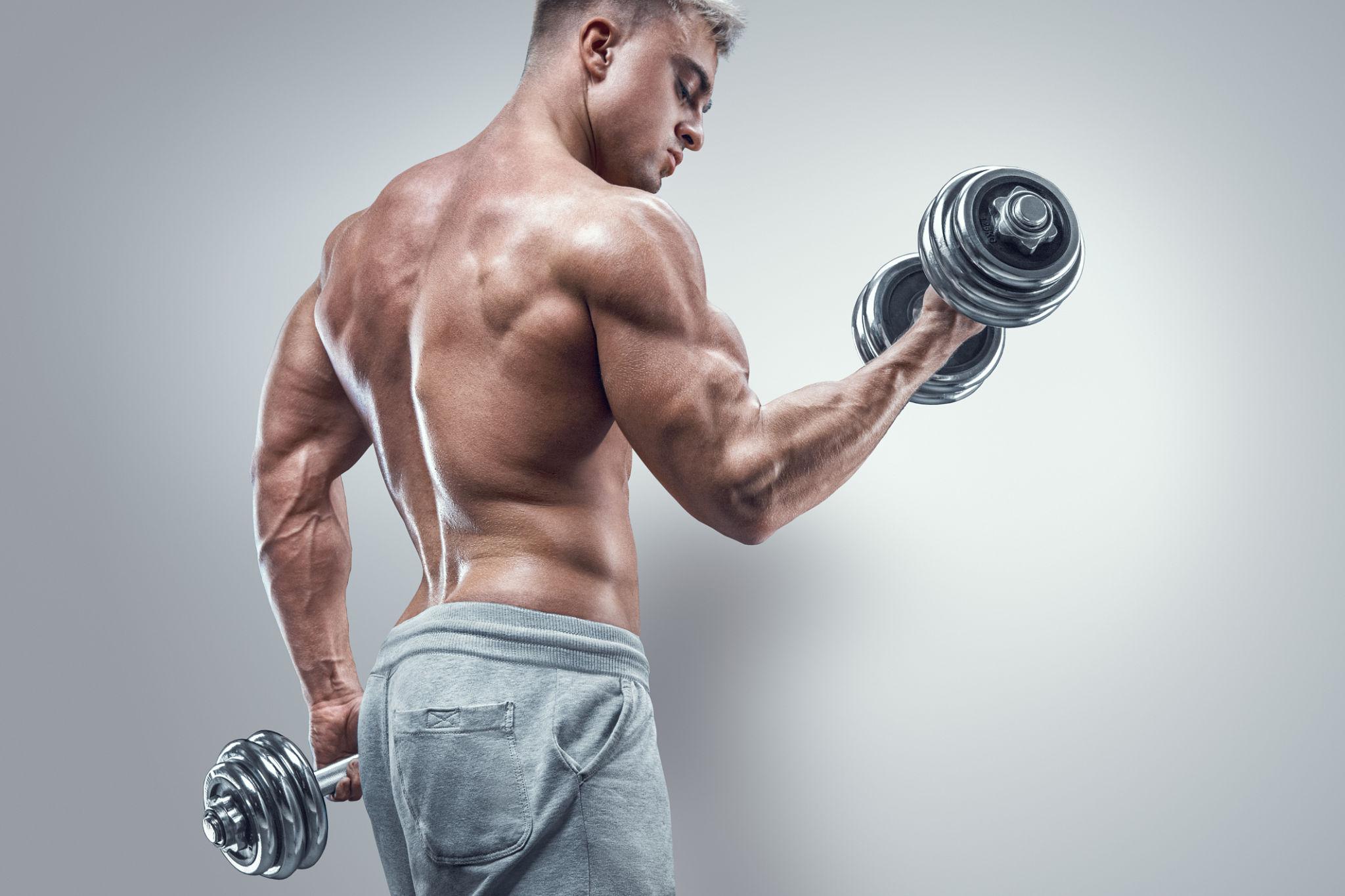 Dumbbell Curl Pose - best gym photography poses