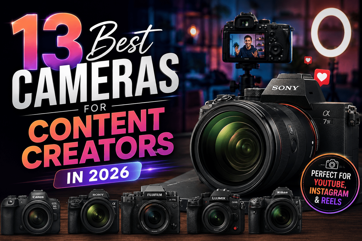13 Best Cameras for Content Creators in 2026 (YouTube, Instagram & Reels)