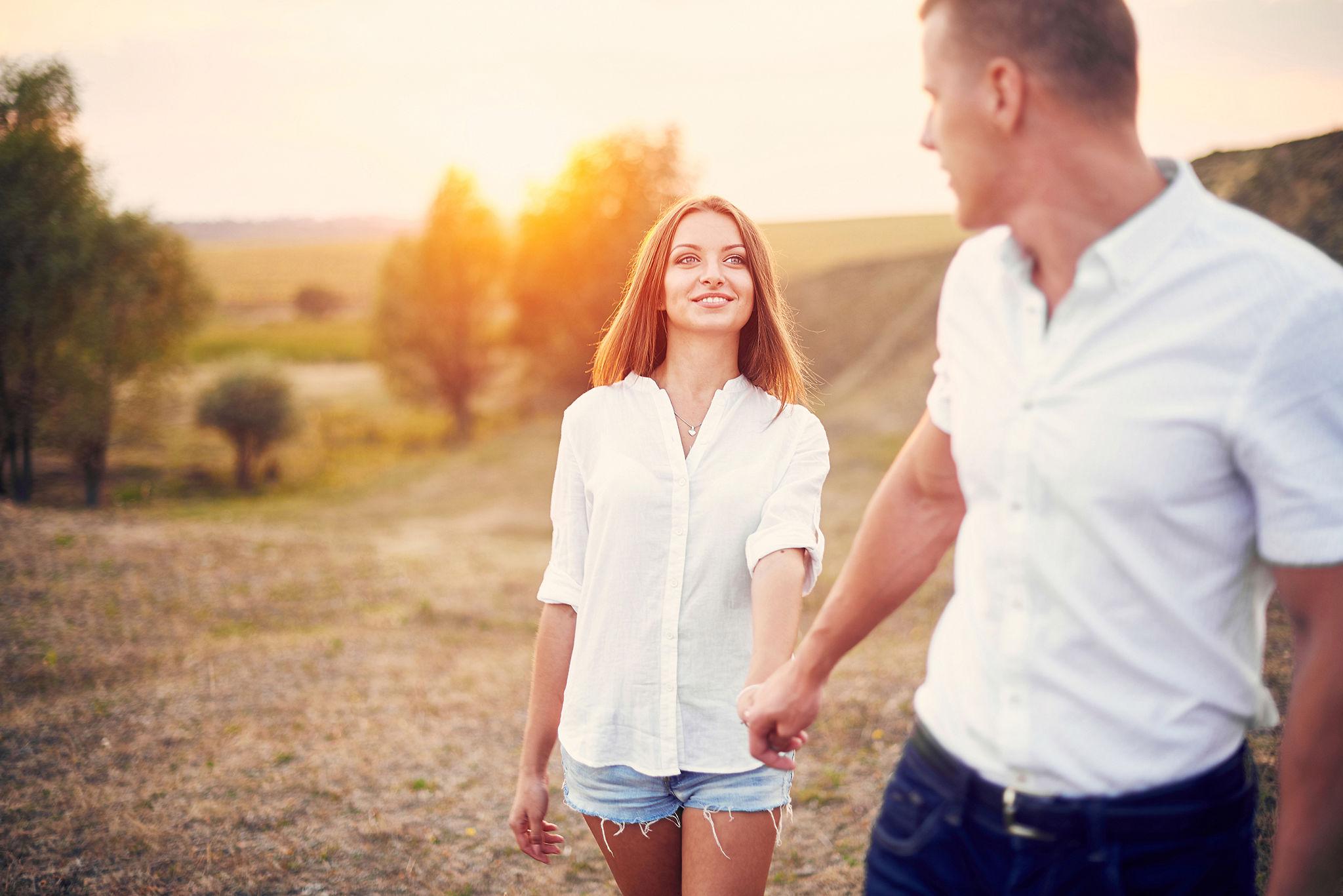 Romantic couple poses
