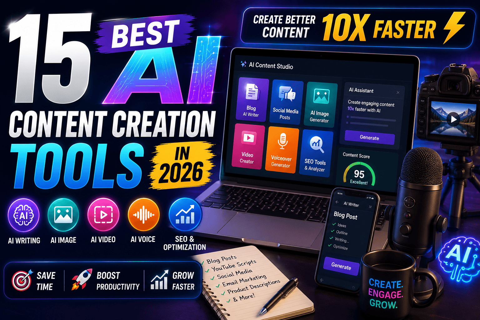 15 Best AI Content Creation Tools in 2026: Create Better Content 10x Faster