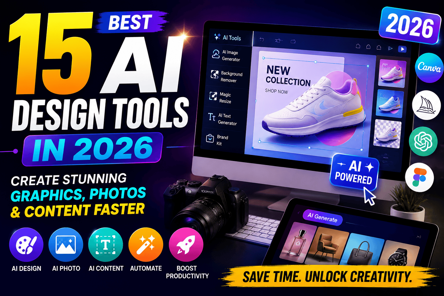 15 Best AI Design Tools in 2026: Create Stunning Graphics, Photos & Content Faster