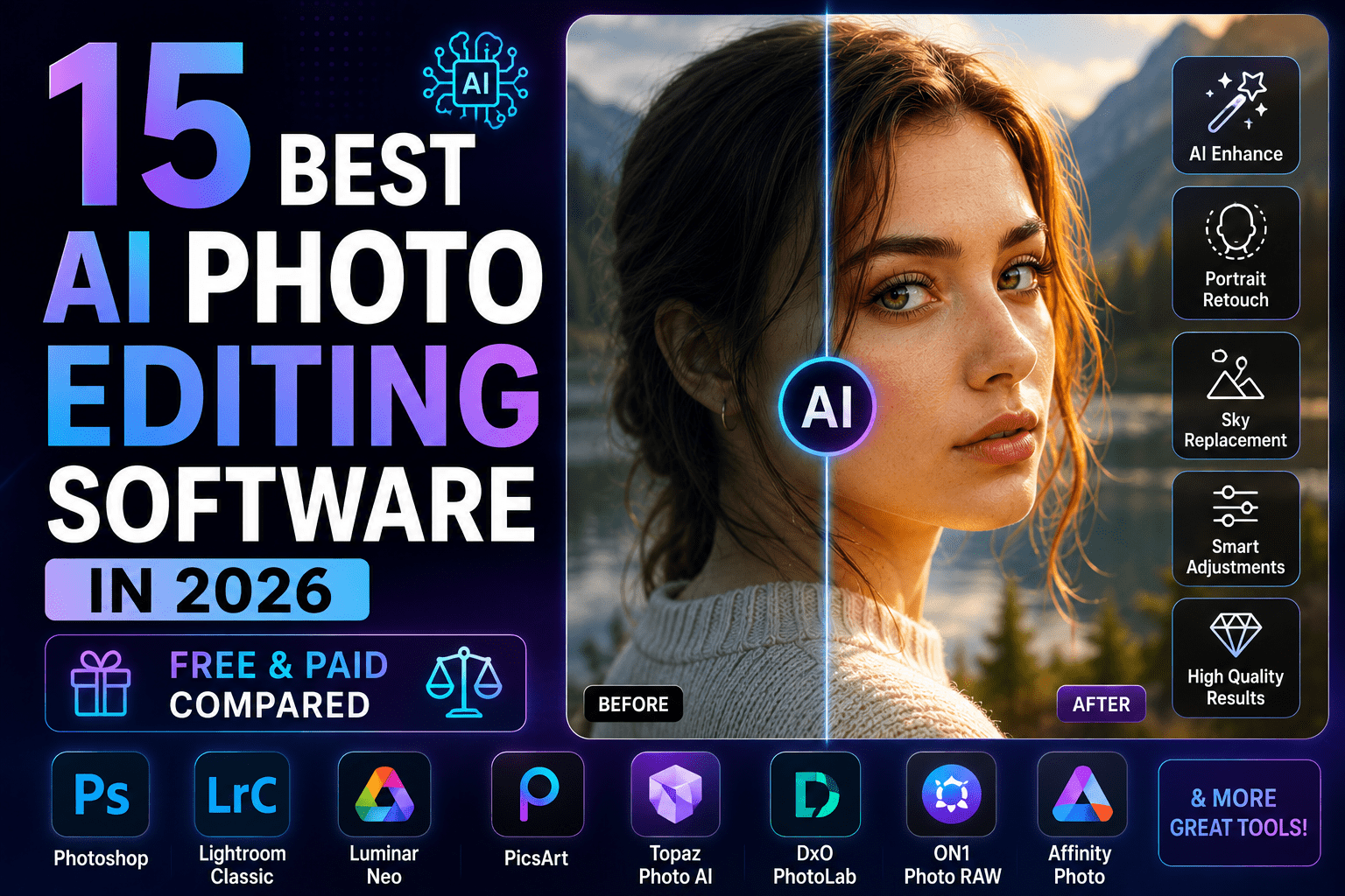 15 Best AI Photo Editing Software in 2026 (Free & Paid Compared)