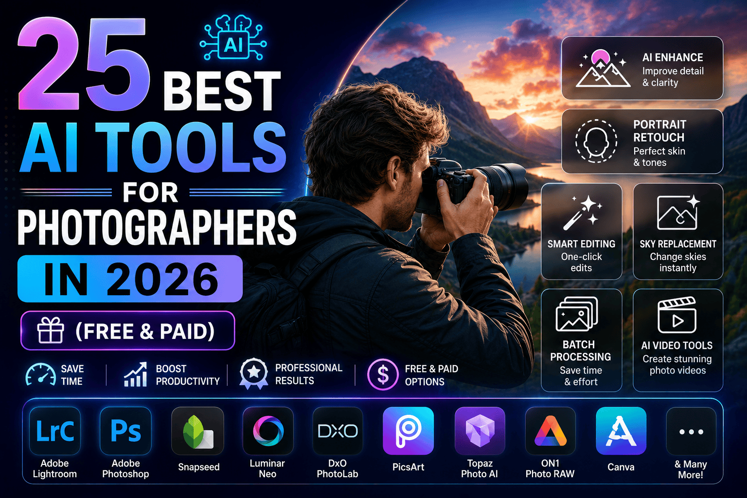 25 Best AI Tools for Photographers in 2026 (Free & Paid)
